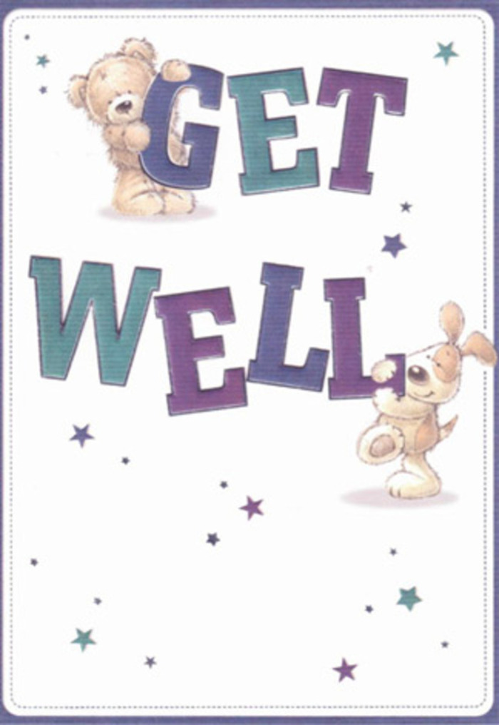 Set in a joyful atmosphere that echoes Nunhead's lively spirit, this get well card blends playful artistry with comforting intent. At the centre, a big-hearted bear and an animated puppy stand among swirling blue and violet stars, their poses full of movement and care. The confident typography, shaded in luxurious purples and aquas, grounds the arrangement with joyous reassurance, almost as if the letters are embracing the two friends. Detailed illustration work gives life to the bear's plush texture and the puppy's silky ears-a tactile sense of comfort that transcends the page. Imagining sending this card alongside a lush Nunhead springtime bouquet, one can easily picture the recipient feeling genuinely uplifted. Bright, airy, and filled with honest friendliness, this scene carries a message of hope across Nunhead's close streets, reaffirming the caring connections we share with our neighbours.